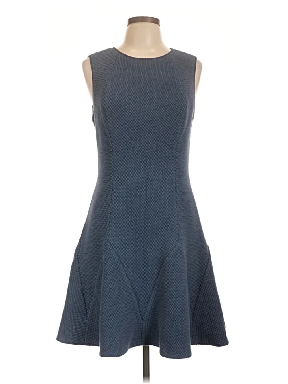 Vintage REBECCA TAYLOR Textured Fit & Flare Mini Dress Blue Size 0